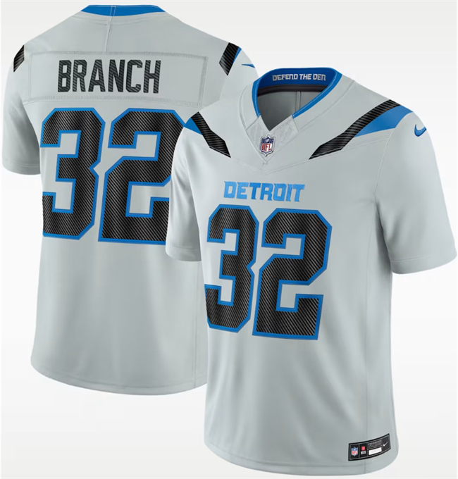 Men's Silver Detroit Lions #32 Brian Branch 2026 F.U.S.E. Rivalries Collection Limited Stitched Football Jersey